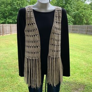 UMGEE Boho Style Crochet Vest with Tassels